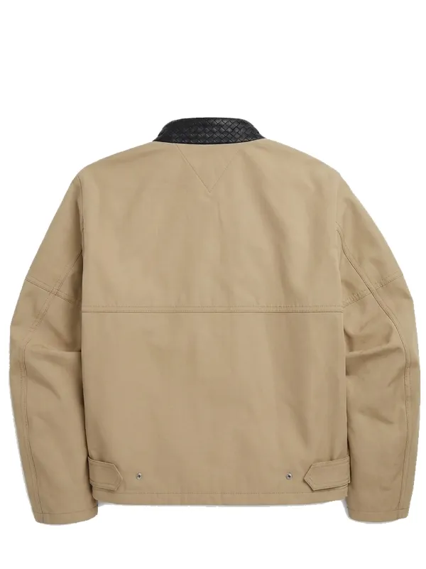 Bottega Veneta 1960s-inspired Intrecciato Sahara Leather Blouson Jacket