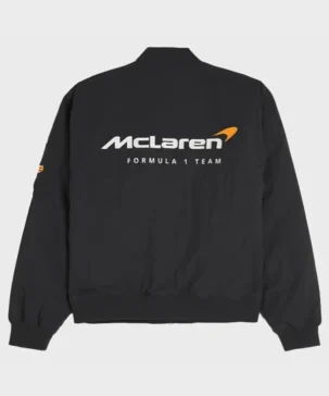 Formula 1 McLaren Black Satin Varsity Jacket