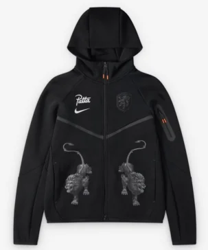 Netherlands Tech Fleece Black Hooded Jacket