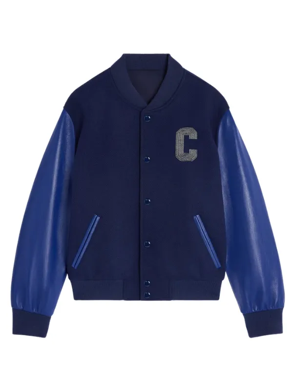 The Jacket World Blue Wool Varsity Jacket