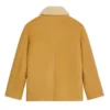 The Jacket World Camel Brown Suede Shearling Leather Jacket