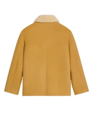 The Jacket World Camel Brown Suede Shearling Leather Jacket