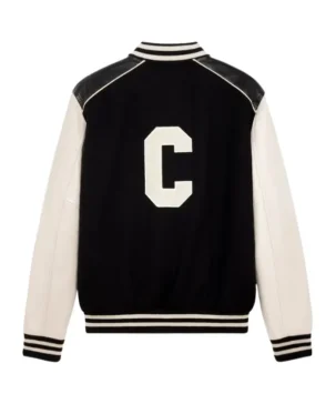The Jacket World Classic Black and White Unisex Wool Teddy Varsity Jacket