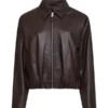 The Jacket World Dark Brown Silhouette Blouson Leather Jacket