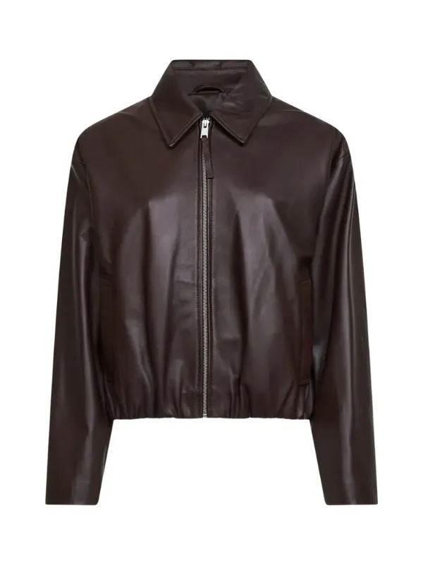 The Jacket World Dark Brown Silhouette Blouson Leather Jacket