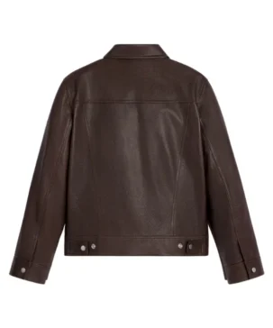 The Jacket World Dark Brown Unisex Trucker Leather Jacket