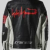2025 Formula 1 Miami Grand Prix Travis Scott Black Leather Cafe Racer Jacket