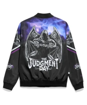 2025 WWE RAW The Judgment Day Roxanne Perez Black Satin Varsity Jacket