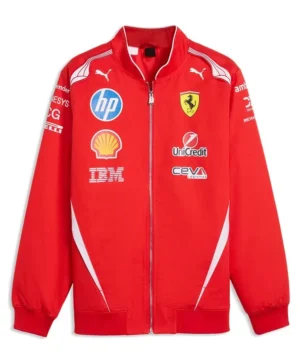 2026 Formula 1 Team Scuderia Ferrari Lewis Hamilton and Charles Leclerc Red Track Jacket