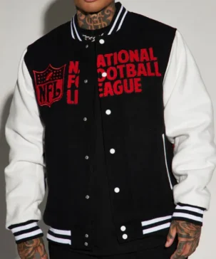 NFL All-In Multi Team Black and White Varsity Jacket