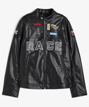Olivia Hartley Black Leather Pilot Jacket