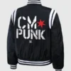 WWE CM Punk 2026 Black Varsity Jacket