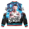 World Wrestling Entertainment CM Punk Best in the World Black Satin Varsity Jacket
