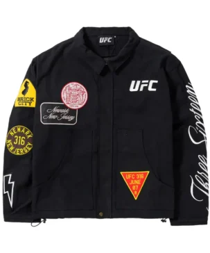 2025 Ultimate Fighting Championship 316 New Jersey And Brick City Black Cotton Jacket
