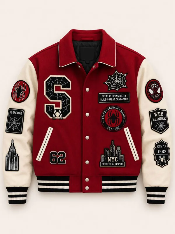 Marvel Spider Man Brand New Day Letterman Varsity Jacket