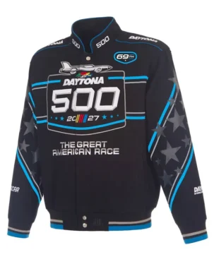 NASCAR 2027 Daytona 500 International Speedway 69th Anniversary Black Cotton Twill Jacket