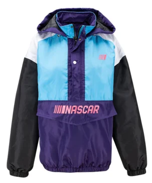 National Association For Stock Car Auto Racing Retro Multicolor Windbreaker Hooded Jacket