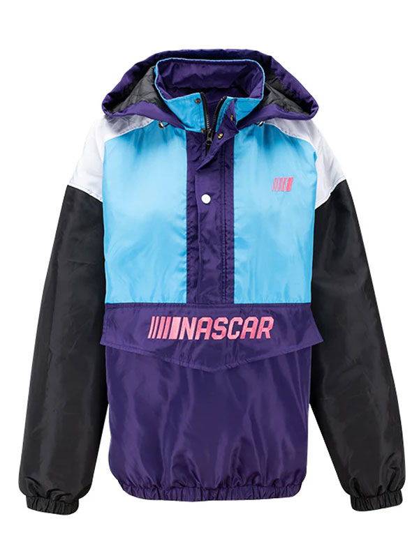 National Association For Stock Car Auto Racing Retro Multicolor Windbreaker Hooded Jacket