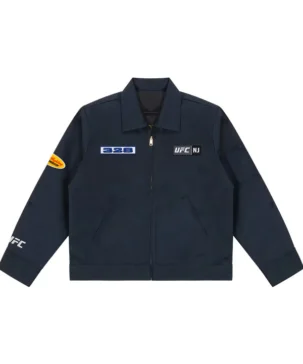 Newark New Jersey 2026 Ultimate Fighting Championship 328 Blue Cotton Workwear Jacket