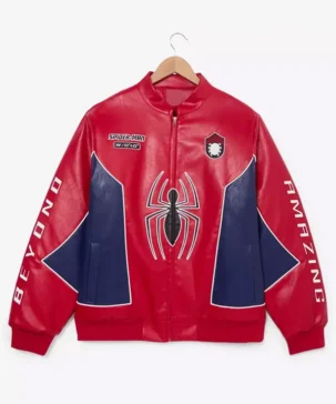 Spider Man Brand New Day Since 1962 Queens, NY Red Moto Leather Jacket