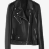 TJW Asymmetrical Black Biker Leather Jacket