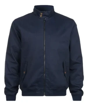 TJW Blue Cotton Twill Harrington Jacket