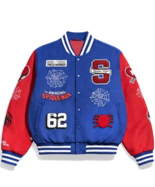 The Amazing Spider-Man Peter Parker Est. 1962 Blue Wool Varsity Jacket