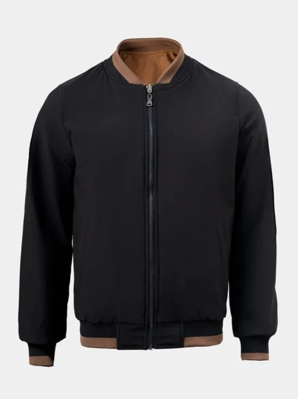 The Jacket World 2026 TJW Brown Reversible Bomber Jacket