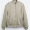 The Jacket World Faux Suede Bomber Jacket