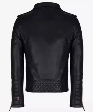 The Jacket World Mens Black Lambskin Leather Biker Jacket
