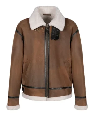 The Jacket World Sheepskin Shearling Bomber Jacket