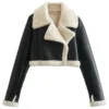 The Jacket World Women's Black Shearling Jacket