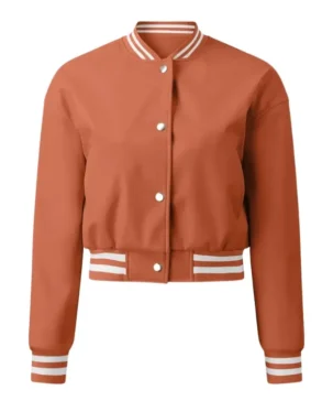 The Jacket World Women’s Orange Varsity Jacket