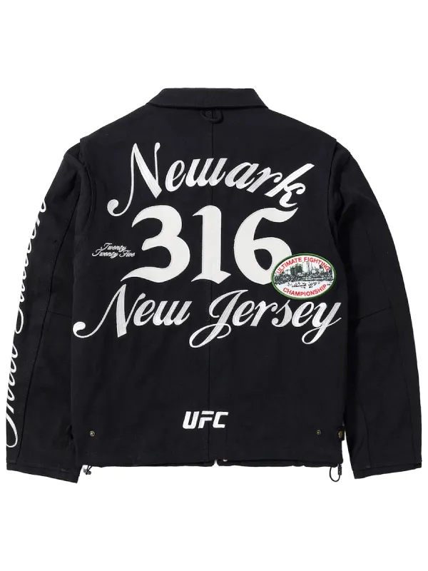 UFC 316 Patchwork Black Canvas Jacket