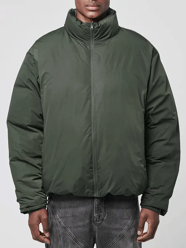 2026 The Jacket World Mens Green Reversible Puffer Jacket