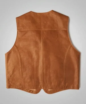 The Jacket World 2026 Mens Vintage Brown Leather Cowboy Vest