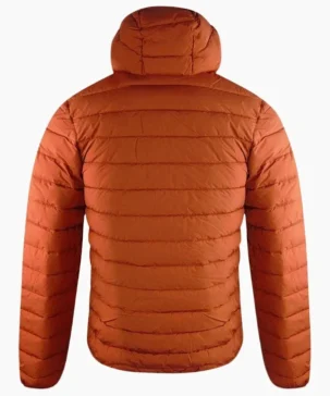 The Jacket World 2026 Winter Rust Orange Puffer Hooded Jacket