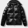 The Jacket World Black Hooded Puffer Jacket