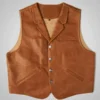 The Jacket World 2026 Mens Vintage Brown Leather Cowboy Vest